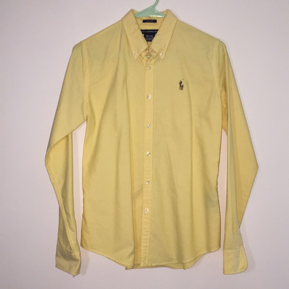 Ralph Lauren Yellow Slim Fit Button Down - 8